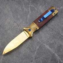 Load image into Gallery viewer, 8.2&#39;&#39; Tactical folding knife wood handle steel blade camping survival pocket practical portable knives outdoor hunting tools EDC
