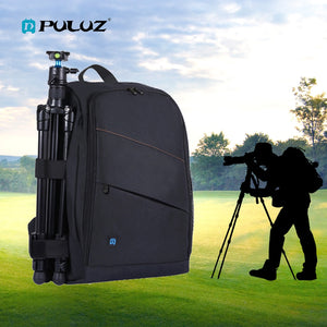 PULUZ Photo Backpack DSLR Bag Tripod Bag Outdoor Portable Waterproof Camera Photography Sac Appareil Reflex Black Sac appareil