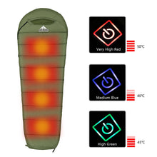 Load image into Gallery viewer, Agemore 220x80cm Envelope Winter Sleeping Bag Electric Heating Camping Sleeping Bag Outdoor Traveling Sleeping Bag Waterproof
