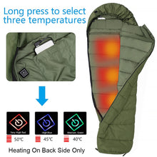 Load image into Gallery viewer, Agemore 220x80cm Envelope Winter Sleeping Bag Electric Heating Camping Sleeping Bag Outdoor Traveling Sleeping Bag Waterproof
