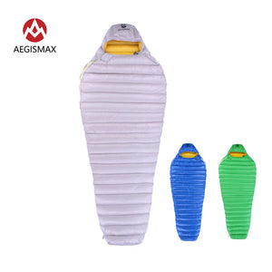 AEGISMAX Outdoor Camp Ultra Dry White Goose Down Sleeping Bag 700FP Mummy Type Sleeping Gear Water Repellent Down