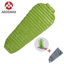 Load image into Gallery viewer, AEGISMAX MINI 800FP White Goose Down Mummy Adult Outdoor Camping Ultralight Spring Autumn Summer Three-Season Sleeping Bag
