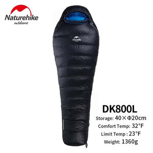 Naturehike Outdoor Camping Winter Sleeping Bag Down Sleeping Bag Mummy Single Sleeping Bag With Hooded Fr Cold Weather