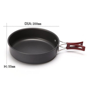 High quality Ultralight Camping Cookware Frying Pot outdoor tableware Picnic 2-3 Person Frying Pan Fry Pan Portable Single Pot