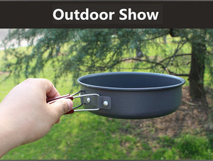 High quality Ultralight Camping Cookware Frying Pot outdoor tableware Picnic 2-3 Person Frying Pan Fry Pan Portable Single Pot