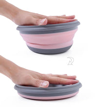 Load image into Gallery viewer, 3PCs Outdoor Camping Tableware Sets Silicone Folding Lunch Box Portable Silicone Salad Bowl With Lid Silica Gel
