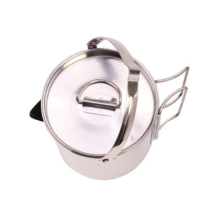 1.2L outdoor stainless steel kettles Mountaineering camping portable boil water hanging pot hot soup coffee tableware