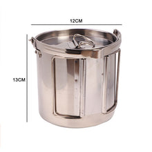 Load image into Gallery viewer, 1.2L outdoor stainless steel kettles Mountaineering camping portable boil water hanging pot hot soup coffee tableware
