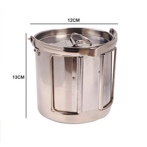 1.2L outdoor stainless steel kettles Mountaineering camping portable boil water hanging pot hot soup coffee tableware