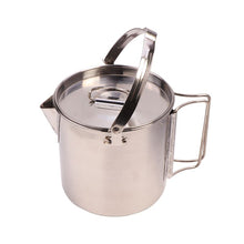 Load image into Gallery viewer, 1.2L outdoor stainless steel kettles Mountaineering camping portable boil water hanging pot hot soup coffee tableware
