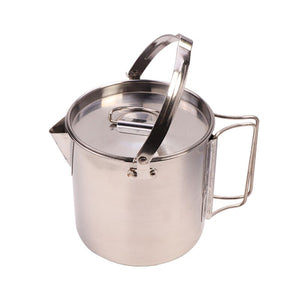 1.2L outdoor stainless steel kettles Mountaineering camping portable boil water hanging pot hot soup coffee tableware