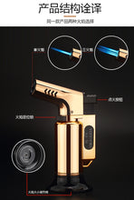 Load image into Gallery viewer, BBQ Outdoor Triple Torch Turbo Cigar Lighter Spray Gun Jet Butane Pipe Lighter Kitchen 1300 C Powerful Windproof Lighter No Gas
