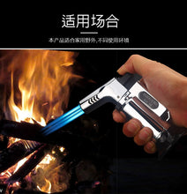 Load image into Gallery viewer, BBQ Outdoor Triple Torch Turbo Cigar Lighter Spray Gun Jet Butane Pipe Lighter Kitchen 1300 C Powerful Windproof Lighter No Gas
