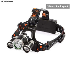 Super bright LED headlamp 3xT6 led headlight Waterproof fishing lamp 4 lighting modes camping lamp use 18650 battery