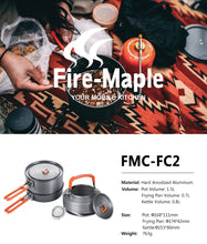 Load image into Gallery viewer, Fire Maple Camping Utensils Dishes Cookware Set Picnic Hiking Heat Exchanger Pot Kettle FMC-FC2 Outdoor Tourism Tableware
