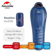 Load image into Gallery viewer, Naturehike Down sleeping bag Outdoor thickening Warm camping Single sleeping bag Adult light Mummy sleeping bag NH19YD001
