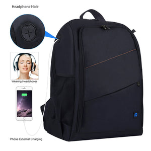 PULUZ Photo Backpack DSLR Bag Tripod Bag Outdoor Portable Waterproof Camera Photography Sac Appareil Reflex Black Sac appareil