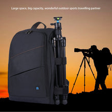 Load image into Gallery viewer, PULUZ Photo Backpack DSLR Bag Tripod Bag Outdoor Portable Waterproof Camera Photography Sac Appareil Reflex Black Sac appareil
