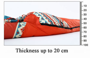 Outdoor Camping Winter Ultralight Thermal Adult Mummy 95% White Duck Down Sleeping Bag Sack Compression Pack For Backpacking