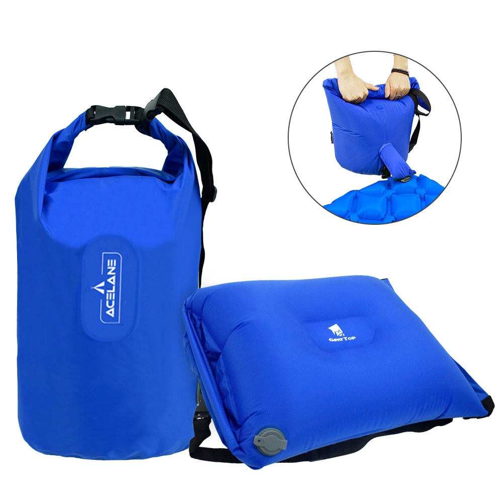 GeerTop Multifunctional Inflatable Air Pillow Large Dry Bag Storage Bag Pump for Sleeping Pad Tourist Camping Outdoor Backpack