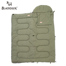 Load image into Gallery viewer, Blackdeer Camping Cotton Splice Sleeping Bag  Season Warm Pillow Hooded Envelope Sleeping Bag for Outdoor Traveling Hiking
