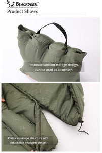 Blackdeer Camping Cotton Splice Sleeping Bag  Season Warm Pillow Hooded Envelope Sleeping Bag for Outdoor Traveling Hiking