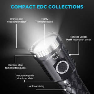 Astrolux EC01 XHP50B-3V 3500LM UI USB-C Rechargeable 18650 21700 Flashlight LED IPX8 Waterproof Camping Lantern Torch Light