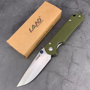 LAND 910 pocket folding knife 12C27 stainless steel blade ball bearing outdoor camping portable survival fishing edc tool