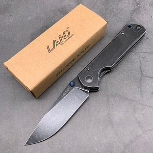 LAND 910 pocket folding knife 12C27 stainless steel blade ball bearing outdoor camping portable survival fishing edc tool