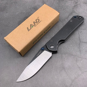 LAND 910 pocket folding knife 12C27 stainless steel blade ball bearing outdoor camping portable survival fishing edc tool