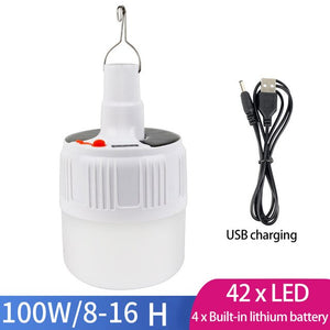 Outdoor Bulb USB Rechargeable LED Emergency Lights Portable Tent Lamp Battery Lantern BBQ Camping light for Patio/Porch/Garden