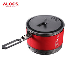 Load image into Gallery viewer, Alocs CW-S10 CWS1 Outdoor Heat Exchange Camping Cooking Pot Cookware Folding Handle For Hiking Backpacking Picnic
