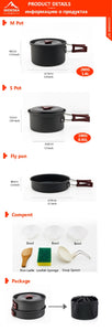 Widesea 2-3 camping tableware picnic set travel tableware outdoor kitchen cooking set camping cookware hiking utenils cutlery