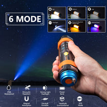 Load image into Gallery viewer, USB LED Camping Lantern 7800mAH Tent Light Lamp IP68 Waterproof Rechargeable Magnetic Hiking Working Fishing SOS Flashlight
