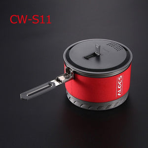 Alocs CW-S10 CWS1 Outdoor Heat Exchange Camping Cooking Pot Cookware Folding Handle For Hiking Backpacking Picnic