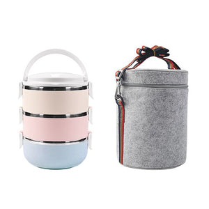 DUOLVQI Thermal Lunch Boxs Bento Box For Food Storage Camping Portable Picnic With Tableware Set Bag Container