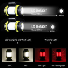 Load image into Gallery viewer, Camp Lamp LED Camping Light USB Rechargeable Flashlight Dimmable Spotlight Work Light Waterproof Searchlight Emergency Torch
