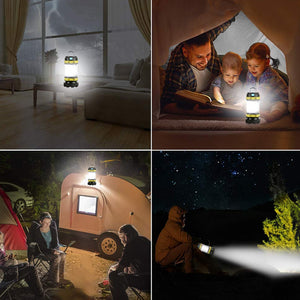 Camp Lamp LED Camping Light USB Rechargeable Flashlight Dimmable Spotlight Work Light Waterproof Searchlight Emergency Torch