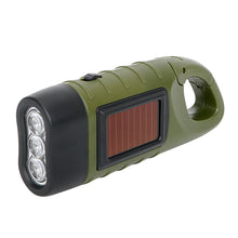 Load image into Gallery viewer, Portable LED Flashlight Hand Crank Dynamo Torch Lantern Professional Solar Power Tent Light for Outdoor Camping Mountaineering
