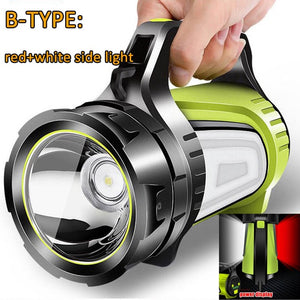 Super bright Powerful USB LED flashlight Searching torches 2 side night light lamp hand Camping lantern rechargeable battery