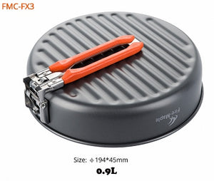 Fire Maple Outdoor Camping Hiking Picnic Portable Hard Aluminum Alloy 0.9L Frying Pan Folding Handle High Quality Tableware