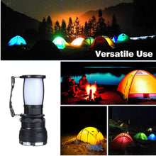 Load image into Gallery viewer, Solar Power USB Rechargeable LED Flashlight Super Bright Camping Tent Light Emergency Lantern Lamp For Hiking Travel
