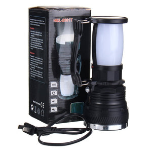 Solar Power USB Rechargeable LED Flashlight Super Bright Camping Tent Light Emergency Lantern Lamp For Hiking Travel