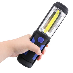 USB Rechargeable COB LED Flashlight COB light strip +1LED Torch Work Hand Lamp lantern Magnetic Waterproof Emergency LED Light