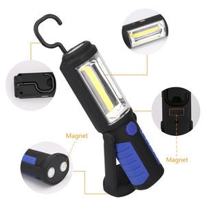 USB Rechargeable COB LED Flashlight COB light strip +1LED Torch Work Hand Lamp lantern Magnetic Waterproof Emergency LED Light