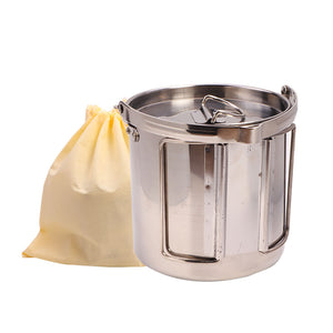 1.2L outdoor stainless steel kettles Mountaineering camping portable boil water hanging pot hot soup coffee tableware