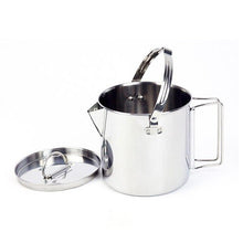 Load image into Gallery viewer, 1.2L outdoor stainless steel kettles Mountaineering camping portable boil water hanging pot hot soup coffee tableware
