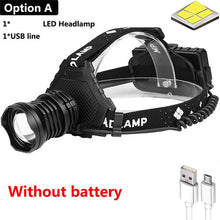 Load image into Gallery viewer, Powerful 8000LM XHP90.2 LED Headlamp USB Rechargeable Headlight Waterproof Zoomable Power Bank Fishing Light Using 18650 Battery
