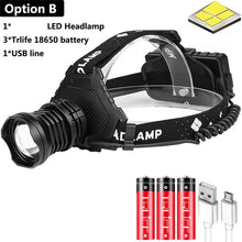 Load image into Gallery viewer, Powerful 8000LM XHP90.2 LED Headlamp USB Rechargeable Headlight Waterproof Zoomable Power Bank Fishing Light Using 18650 Battery
