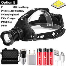 Load image into Gallery viewer, Powerful 8000LM XHP90.2 LED Headlamp USB Rechargeable Headlight Waterproof Zoomable Power Bank Fishing Light Using 18650 Battery
